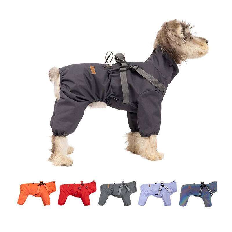 Famous brand Adjustable Raincoat For Dog with Harness Waterproof Jumpsuit Jacket for Dogs Reflective Puppy Rain Coat pupakaIK