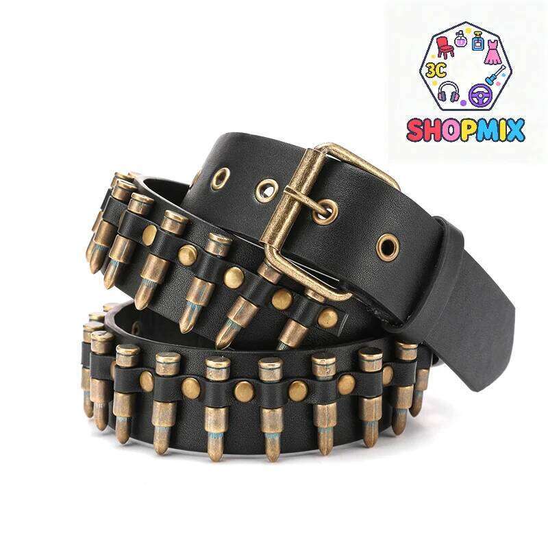 Moda Nuovo Bronzo Proiettile Metallo Uomini E Donne Punk Hardware Jeans Cintura…