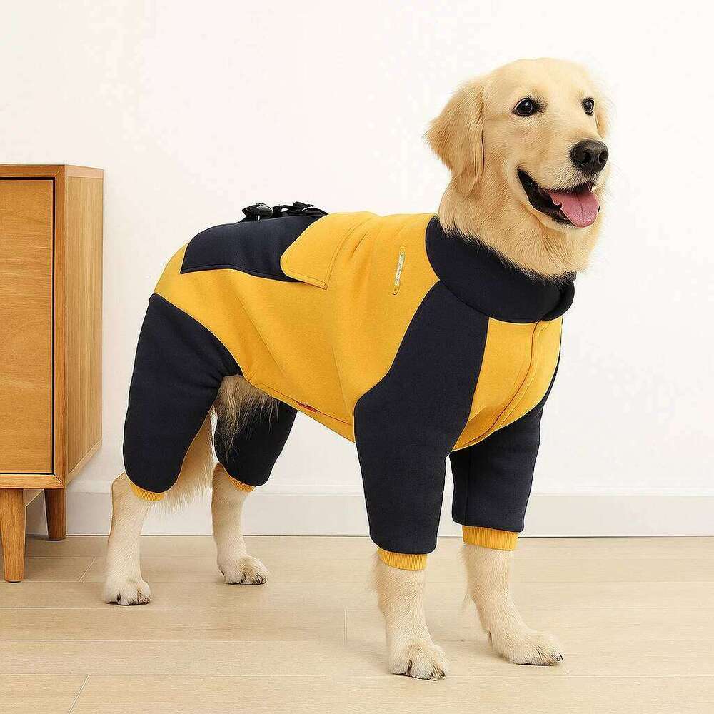 Famous brand Sporting Jacket Four Feet Clothes for Dogs Labrador Golden Retriever Autumn Big Dog Coat with Zipper Warm pupakaIK