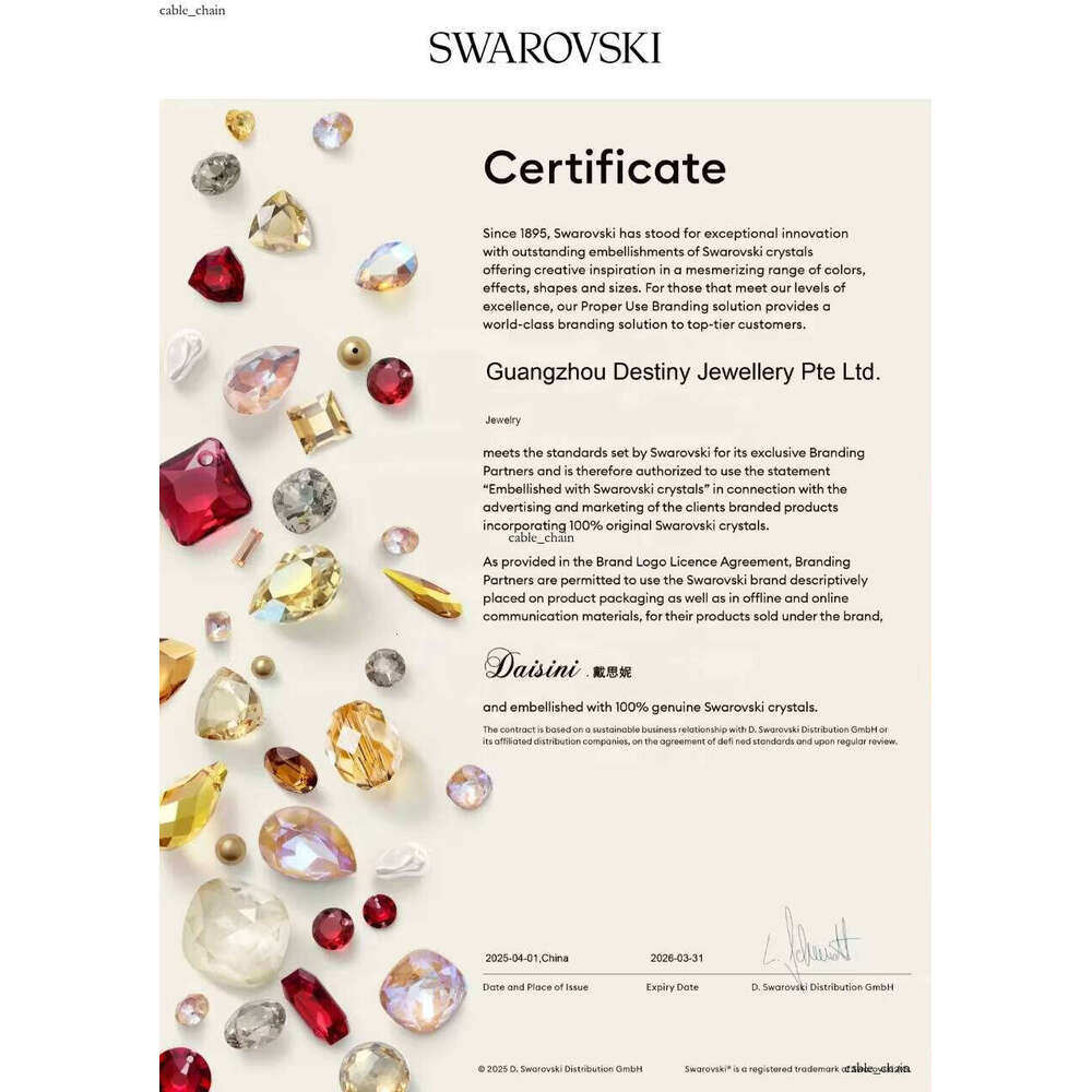 Simple Square Pendant Daisini 925 Silver Embellished with Crystals High-Quality Jewelry Women's Small Necklace