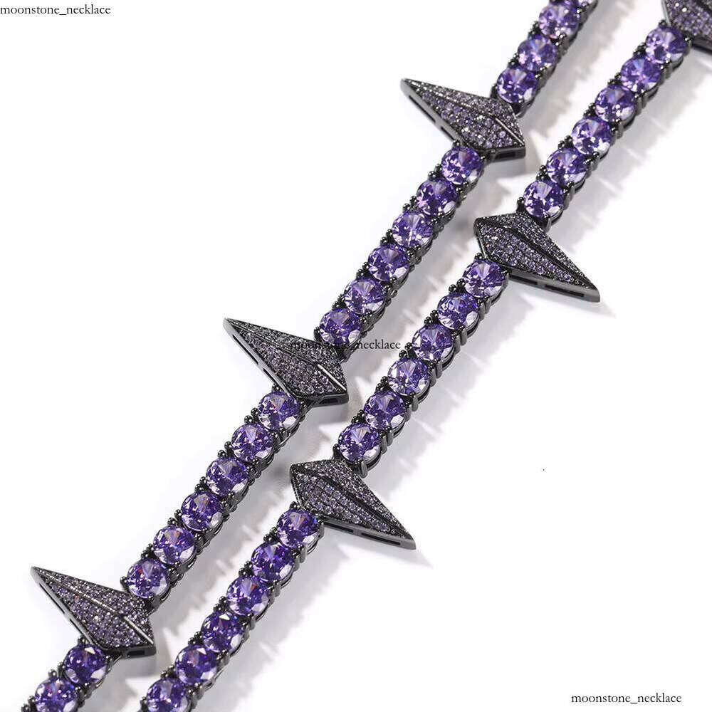 DE Black Panther Exquisite Hiphop Iced Out Fancy Fashion Cartoon Colorful Brass VVS Moissanite Oil Drop Jewelry Tennis Chain Necklace