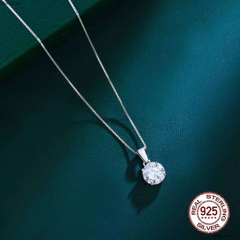Wholesale Price Unique 8mm VVS Moissanite Genuine 925 Sterling Silver Link Necklace Women's Fashion Jewelry