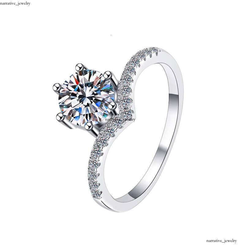 Boutique Jewelry Wholesale fashion S925 Sterling Silver Wedding VVS Moissanite Ring Silicon Stone