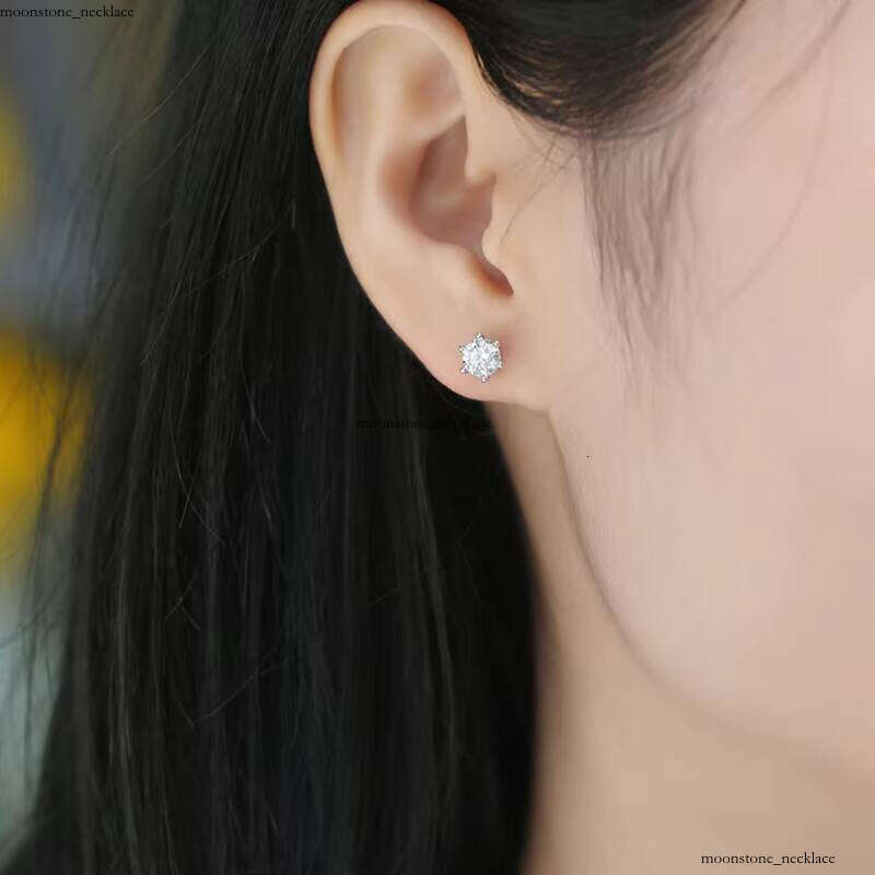 VVS Moissanite Sandstone Mixed Men and Women Earrings 0.5 1 CT 14K 18K White D Color VVS gold Sterling Silver Hip Hop Style