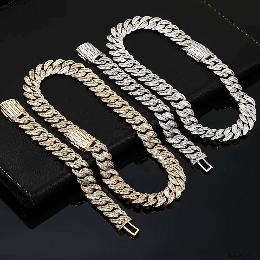 Hip-Hop VVS Moissanite Thick 18k Gold-Plated Cuban Chain Women's Iced-Out Bracelet