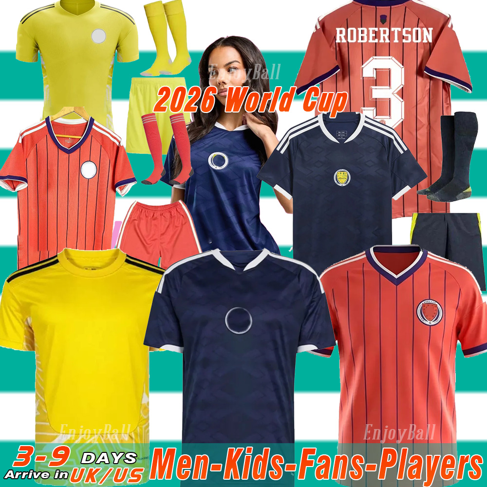 Scotland 2026 Soccer Jerseys World Cup 26 27 home Away TIERNEY ROBERTSON McTominay football shirts CHRISTIE McGREGOR McGINN McKENNA men kids kit