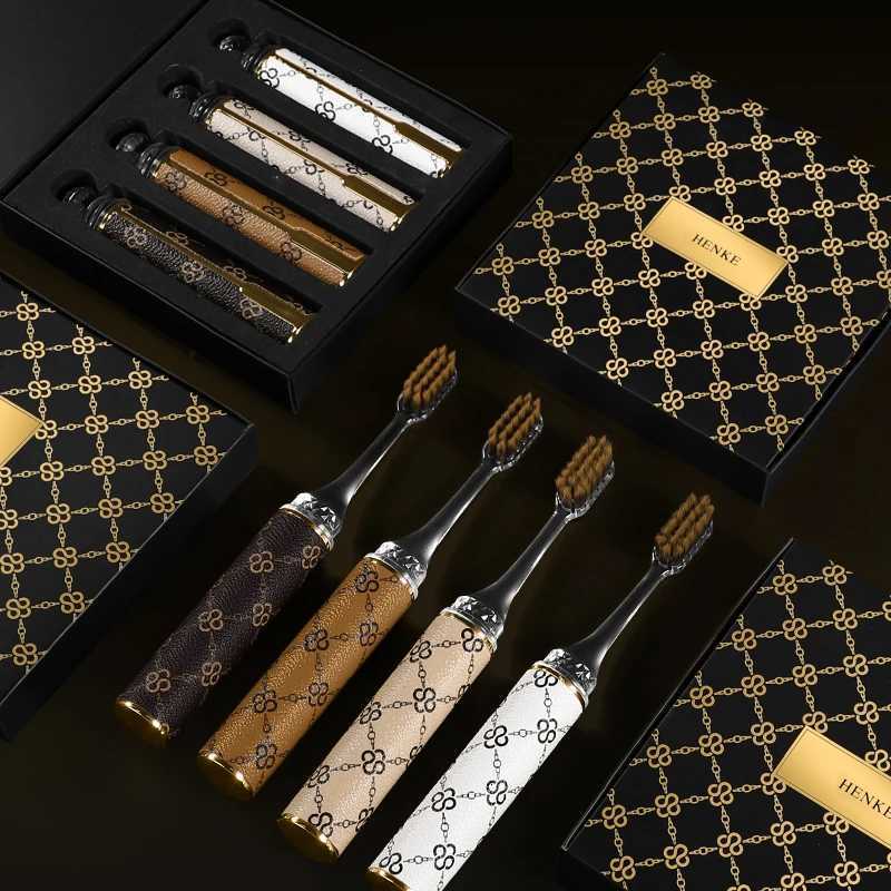 4pcs Gift Box Innovative Lipstick Handle Business Travel Home Adult Couple Soft-bristled High-Value ToothbrushT260212
