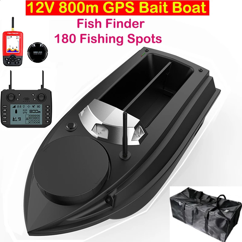 V030 RC Bait Boat 12V 180 Fishing Point Load 3KG 43inch Screen Remote Control Intelligent Automatic Cruise Return Fish Finder 260207