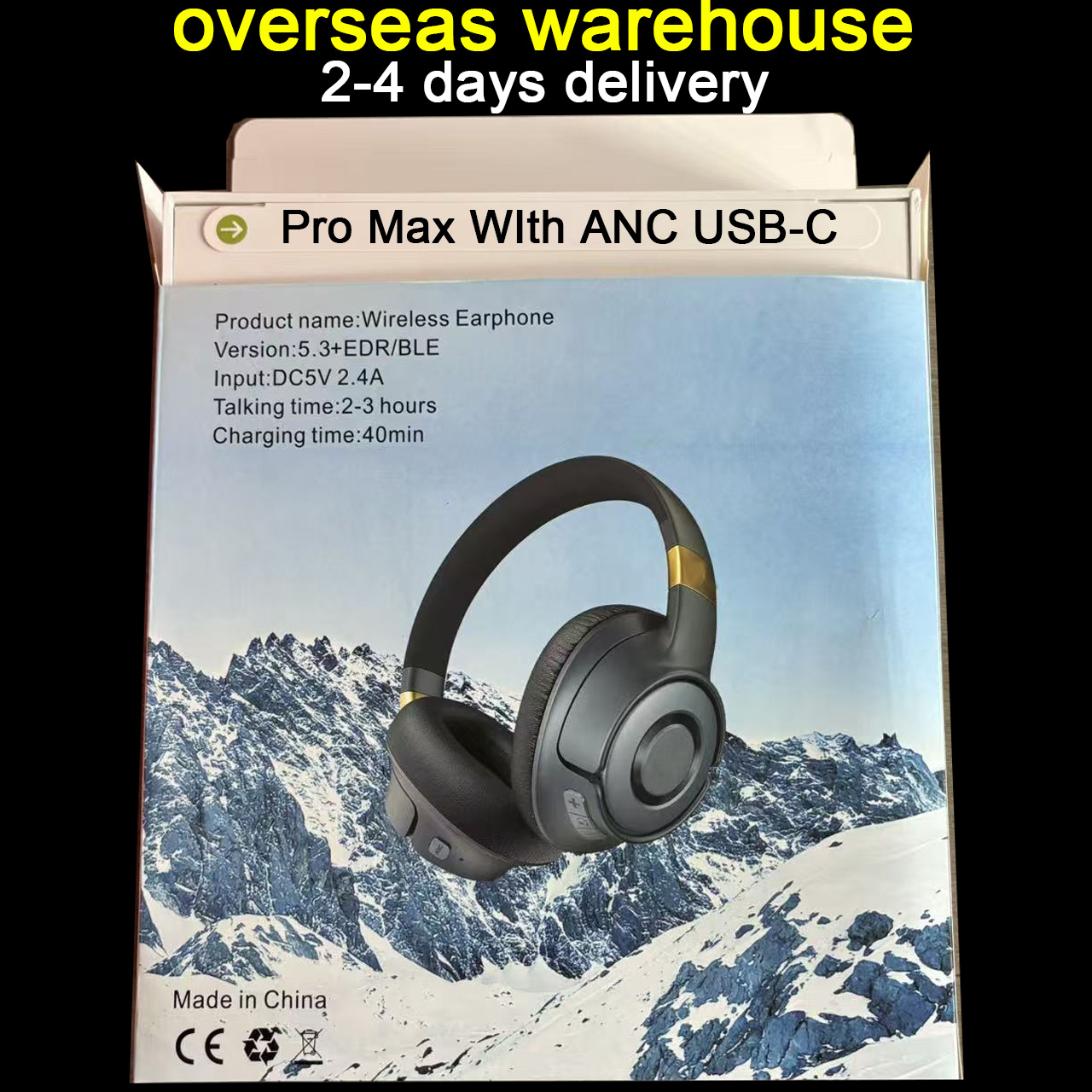 USA Stock Big earbuds Pods Pro 3 pod Pro max Headphone With ANC earbuds Pro 2 anc USB C earphones wireless Bluetooth Headset USB-C charging port For Xiaomi iPhone 17 16 15