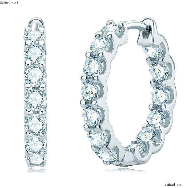 D Color Female Moissanite Simulated VVS Moissanite 925 Sterling Silver 18k White Gold Plated Wedding Earrings