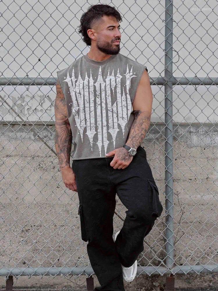Men's T Shirts Brand Summer Gym Cotton Tank Top Sleeveless Shirt Man Bodybuilding Clothing Casual Fitness Workout Running Vest Sportswear