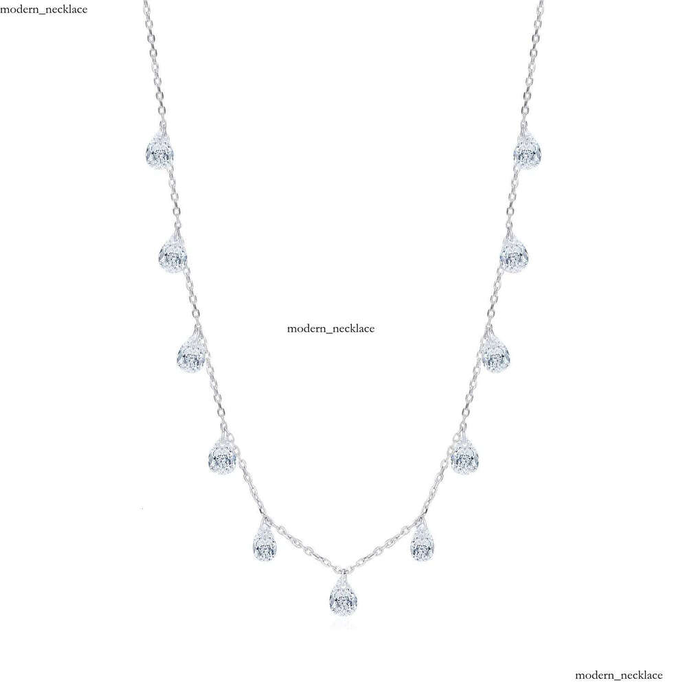 Delivery 925 Sterling Silver VVS Moissaniteia VVS Moissanite Water Drop Pendant Short Full Set Clavicle Chain Boutique Jewelry Necklace