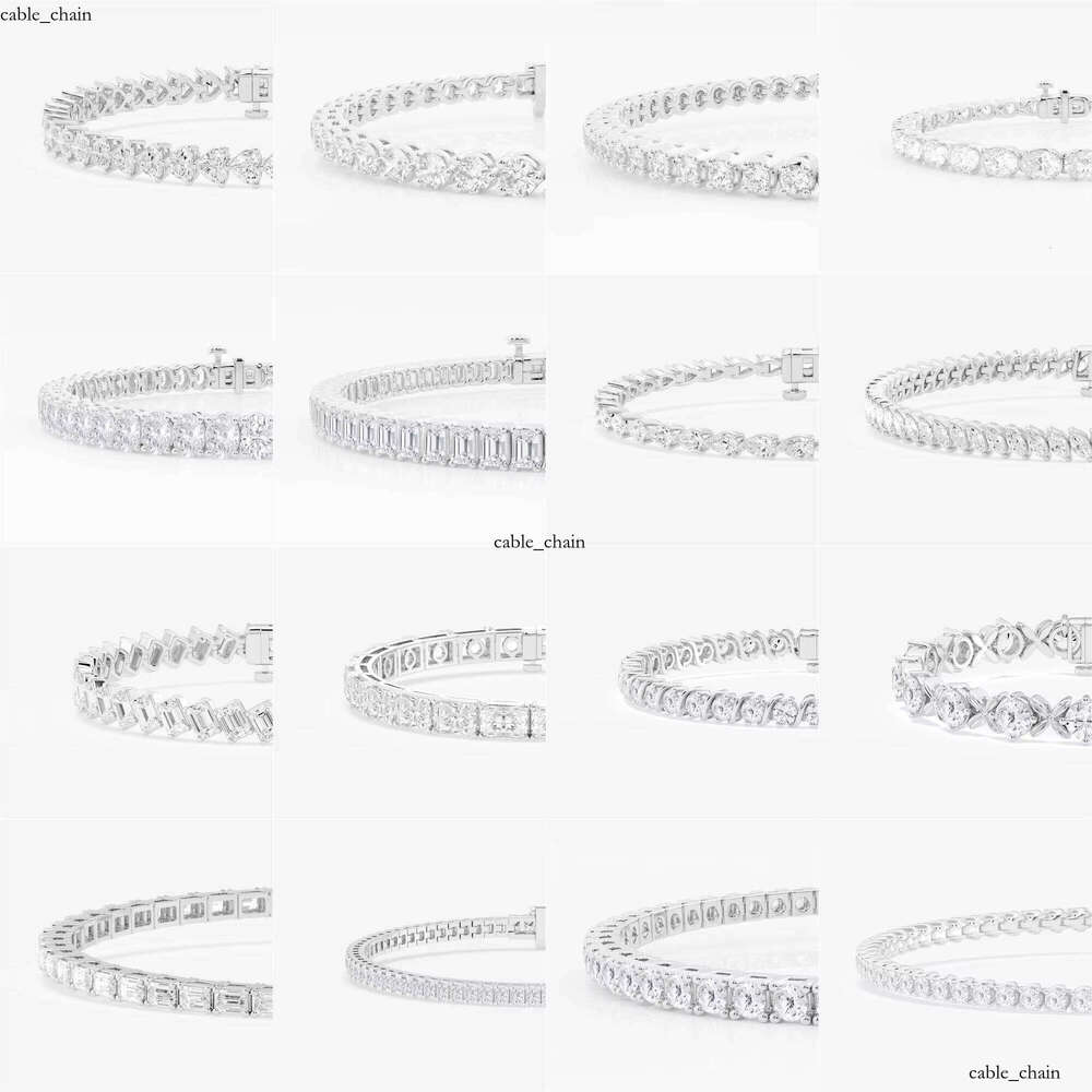 IGI Certified VVS CVD HPHT Lab-Grown VVS Moissanite 14k 18k Real Pure Gold Beveled Emerald Cut Tennis Bracelet Women Fine Jewelry