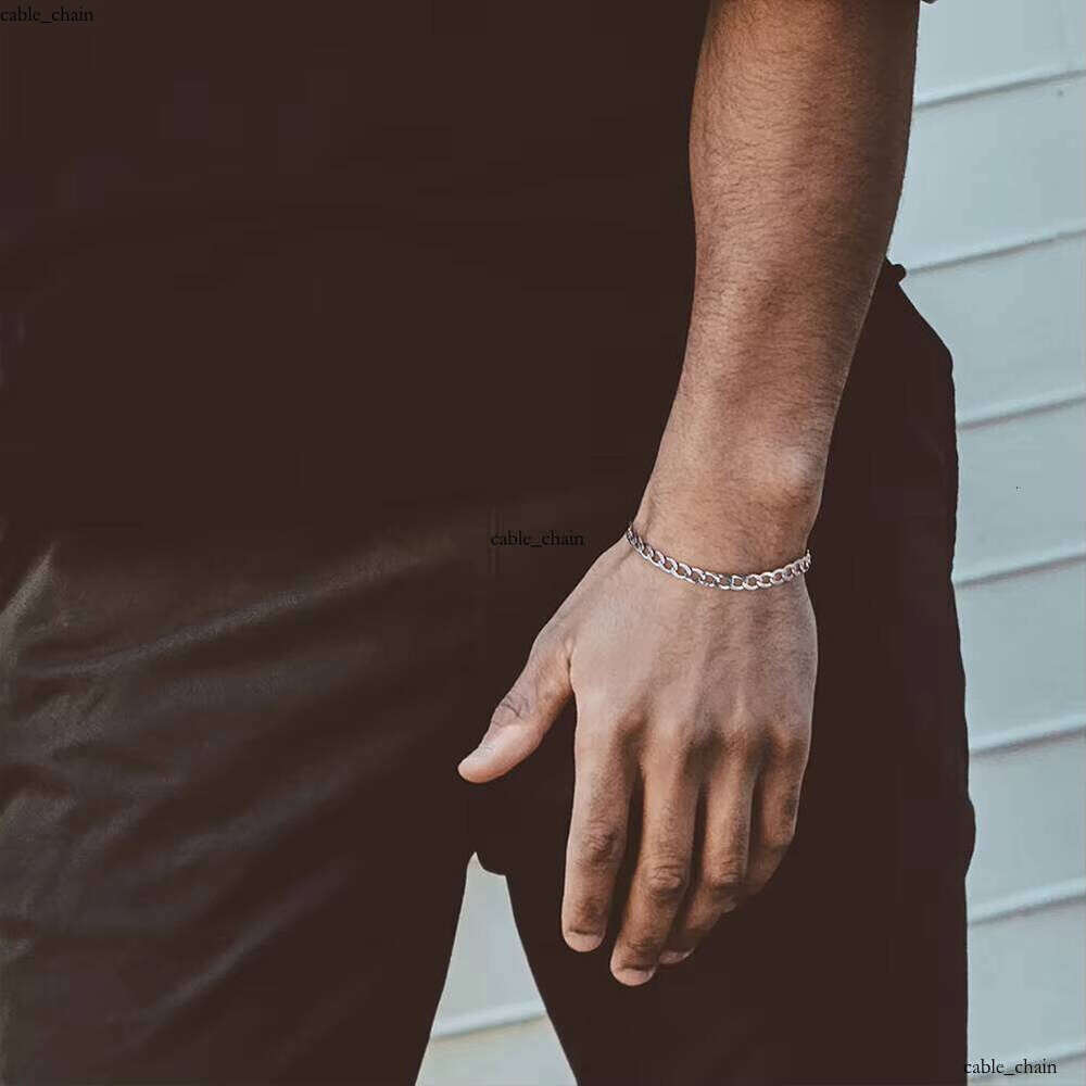 VVS Moissanite SB RINNTIN Fashion Accessories Wholesale Men's Cuban Custom Pulsera Hip Hop 925 Sterling Silver Chain Bracelet