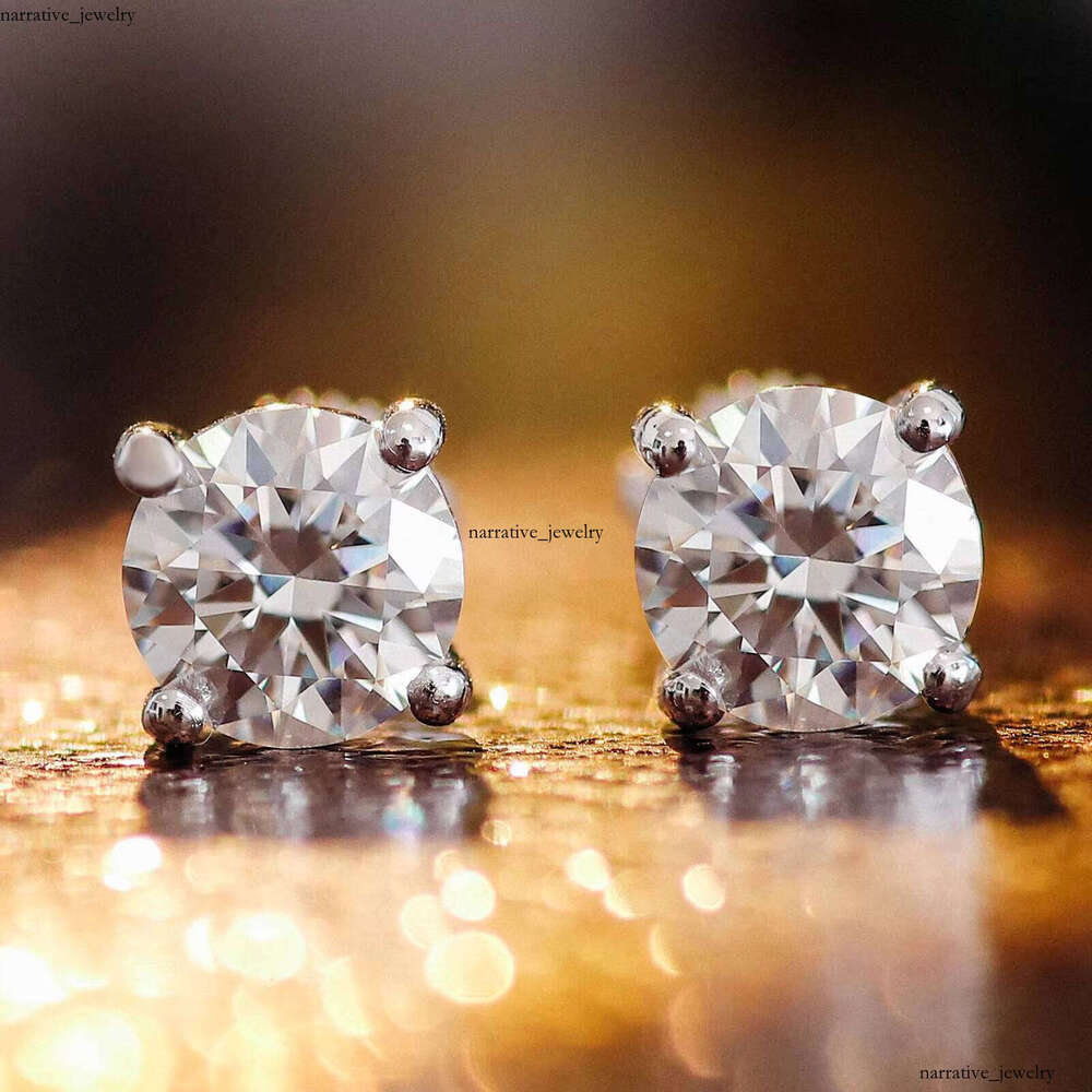 VVS Moissanite 6.5mm Round 925 Silver VVS1 Screw Back 1CT Each Amazing Brilliant Peridot Stud Earrings