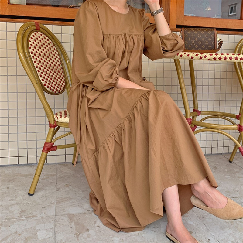 Oversized Women Denim Long Dresses ZANZEA Fashion V-neck Solid Robes Korean Fashion Long Sleeve Vestidos Casual Autumn Dresses 240816