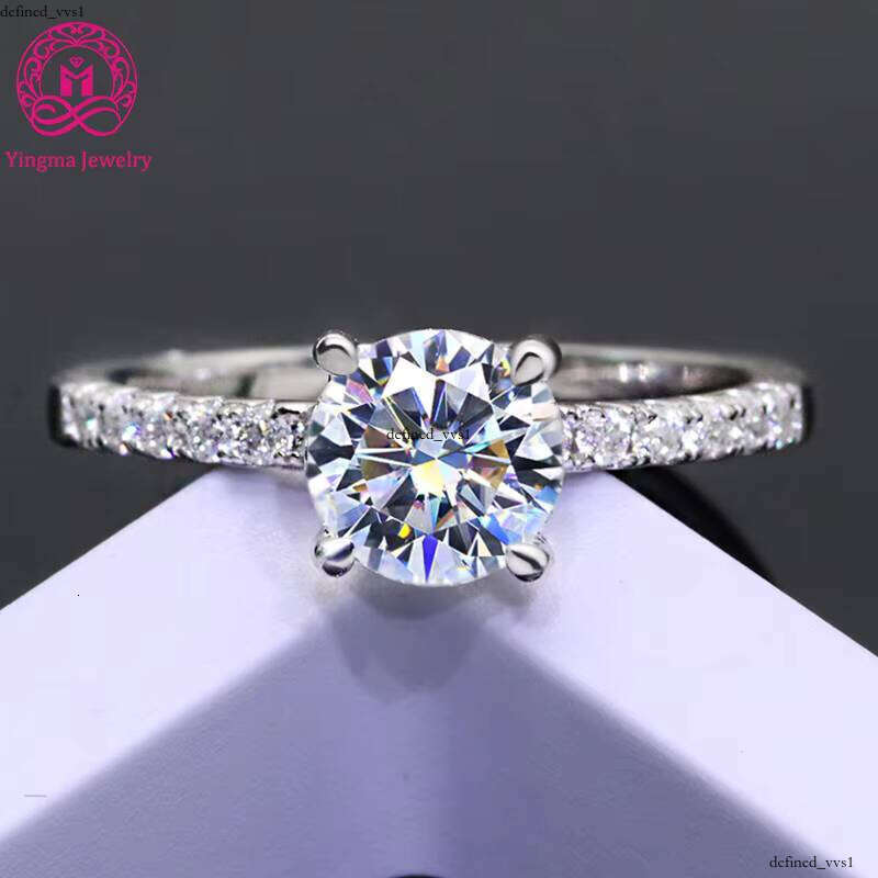 High-End D VVS Lab White 14K 18K Gold Jewelry Lab-Grown VVS Moissanite 1CT Wedding Engagement Solitaire Ring