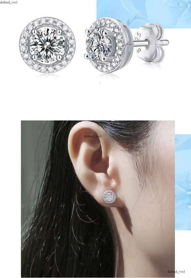 0.5 CT D Color VVS Moissanite Carbon Silicon Stone Girl fashion Earrings