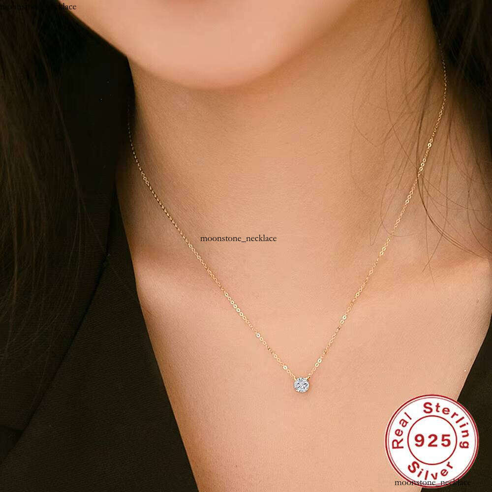 Luxury fashion Jewelry VVS Moissanite 18k Gold Plated 925 Sterling Silver Necklace Women Gifts