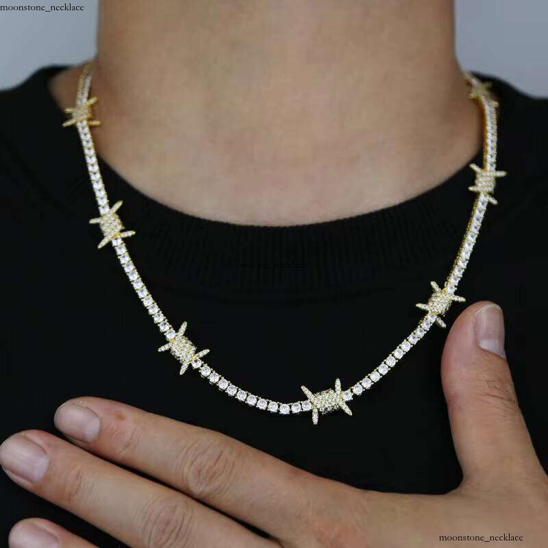 Pearlescent Silver Gold-Plated Hip-Hop Fashion Jewelry for Men and Women 5A VVS Moissanite Wire Mesh 3mm Tennis Chain Necklace