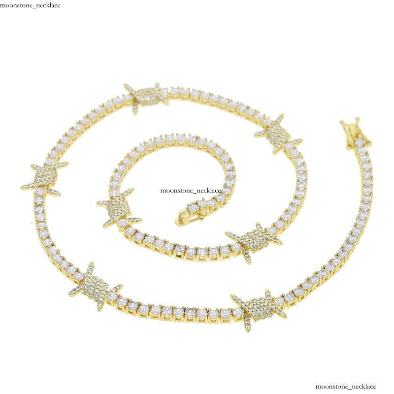 Pearlescent Silver Gold-Plated Hip-Hop Fashion Jewelry for Men and Women 5A VVS Moissanite Wire Mesh 3mm Tennis Chain Necklace