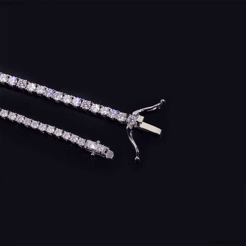 U02B Long-lasting Custom 925 Sterling Silver White VVS Moissanite Bracelet S925 3mm 5mm Round Silicon Stone Tennis Bangle