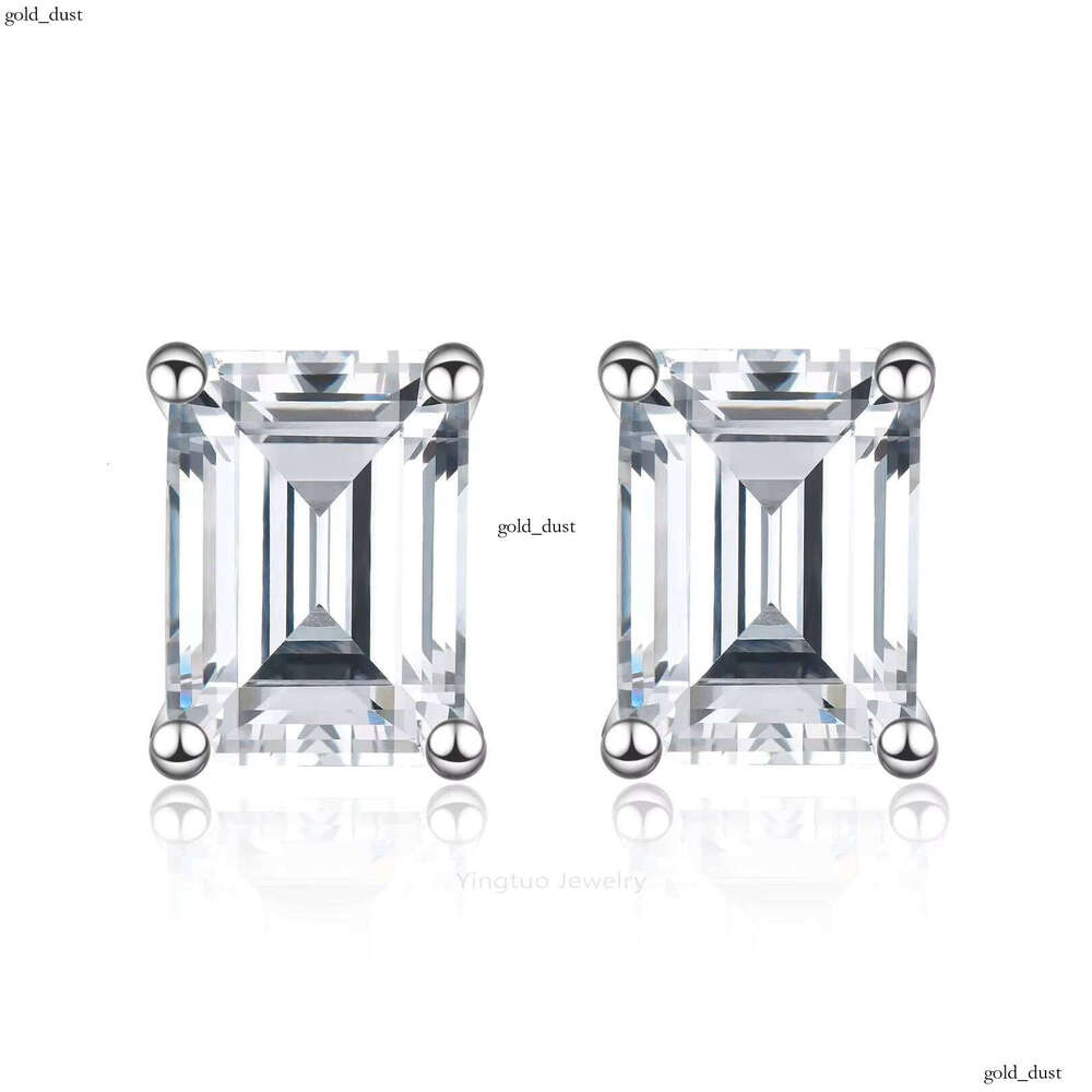 Hip Hop 5mm/6.5mm VVS Moissanite Female 925 Silver Silicon Stone Stud Earrings