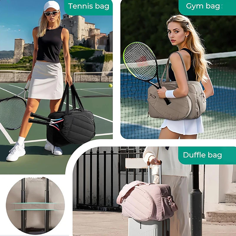 Tennis Rackets Bag Gym Bag for Women Outdoor Travel Sports Training Shoulder Bags Badminton Paddle Handbag Winter Duffel Tote 260206