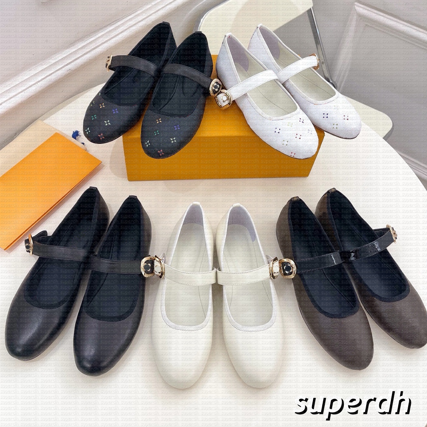 Designer Ballet Flats Paris Dance Dress Shoes Mary Jane shoes Women Quilted Leather Slip on Ballerina Round Toe Ladies Dress Shoes De Mujer eur35-42