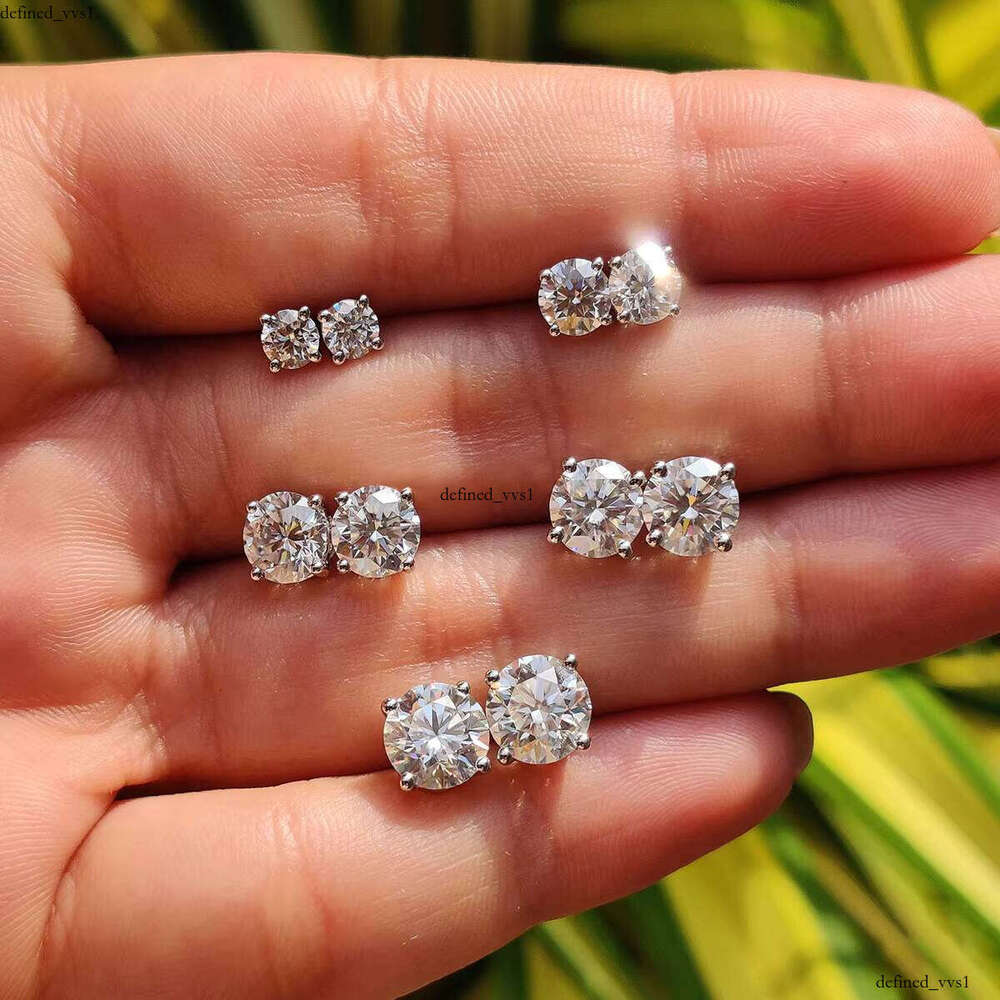 Exquisite Luxury 925 Silver 1CT Genuine Silicon VVS Moissanite Four-Prong Twist Bead Earrings Fashion Party Engagement