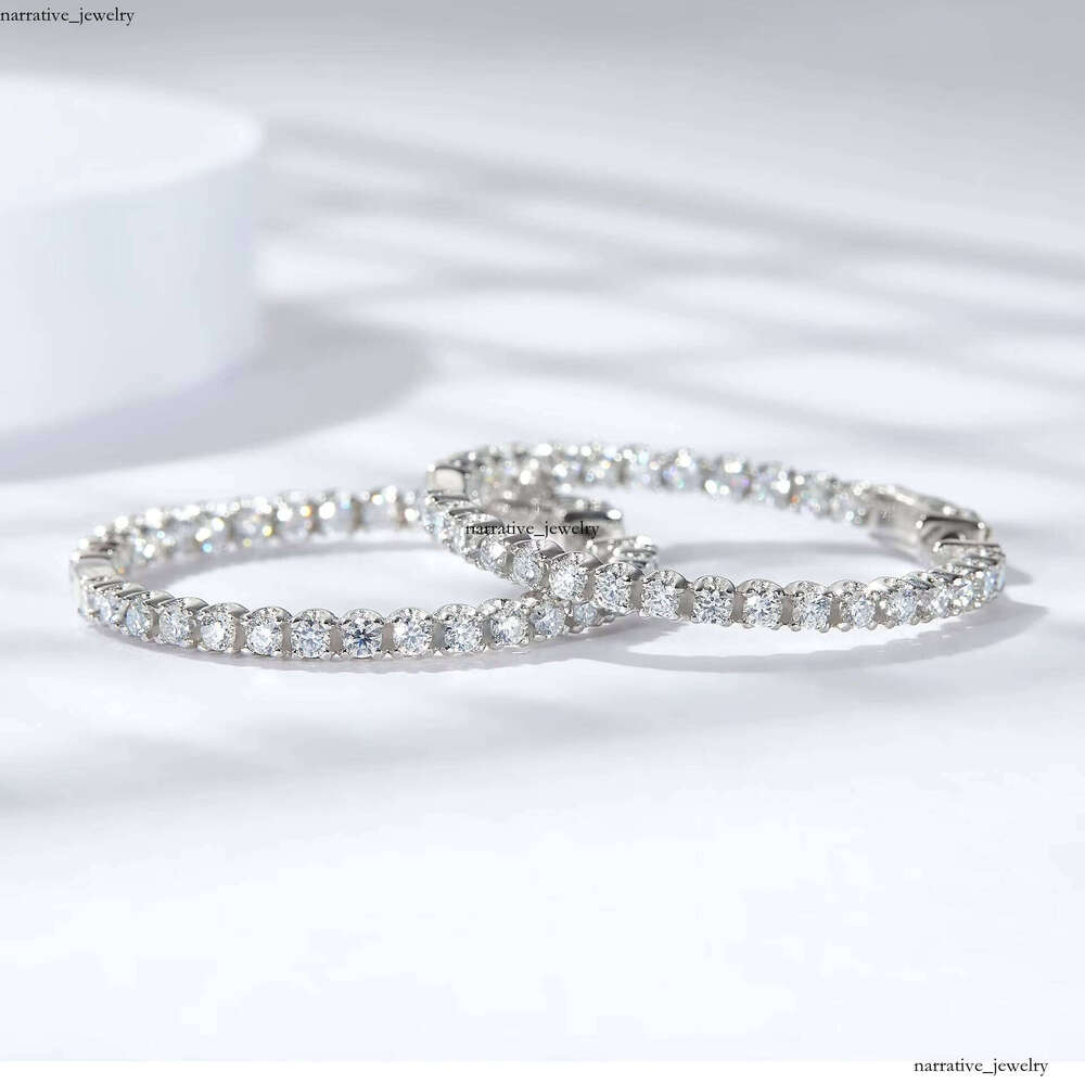 VVS Moissanite Ready for Shipment High-Quality 925 Sterling Silver Sandstone Earrings New Fashion Jewelry Product