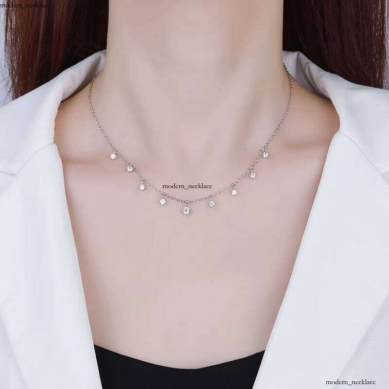S925 Sterling Silver Diaspore Necklace Vintage High-end Sense Bright Star Collarbone Chain Girlfriend Birthday Gift