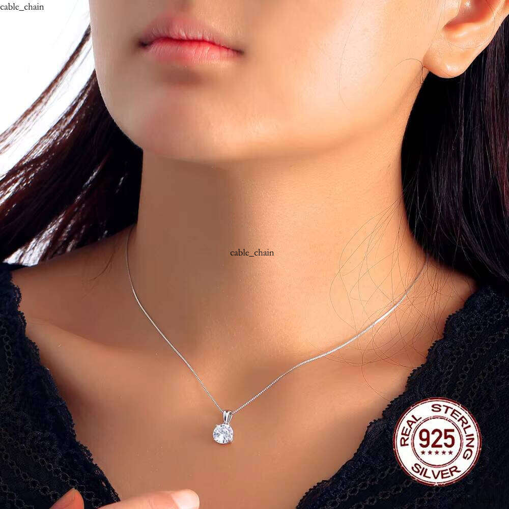 Wholesale Price Unique 8mm VVS Moissanite Genuine 925 Sterling Silver Link Necklace Women's Fashion Jewelry