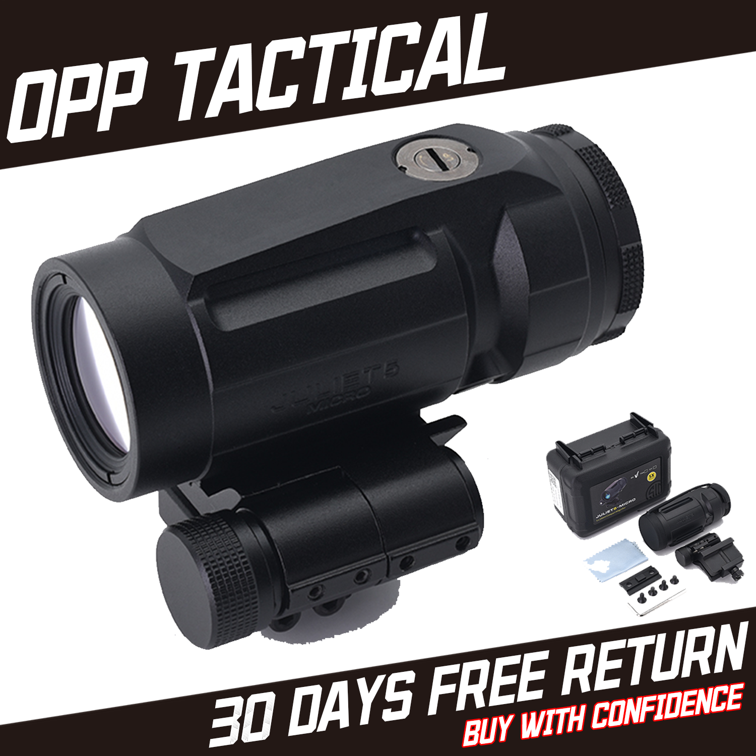 Tactical J5 Sight Fixed 5X Magnifier Scope Micro Black Magnifier | USA STOCK