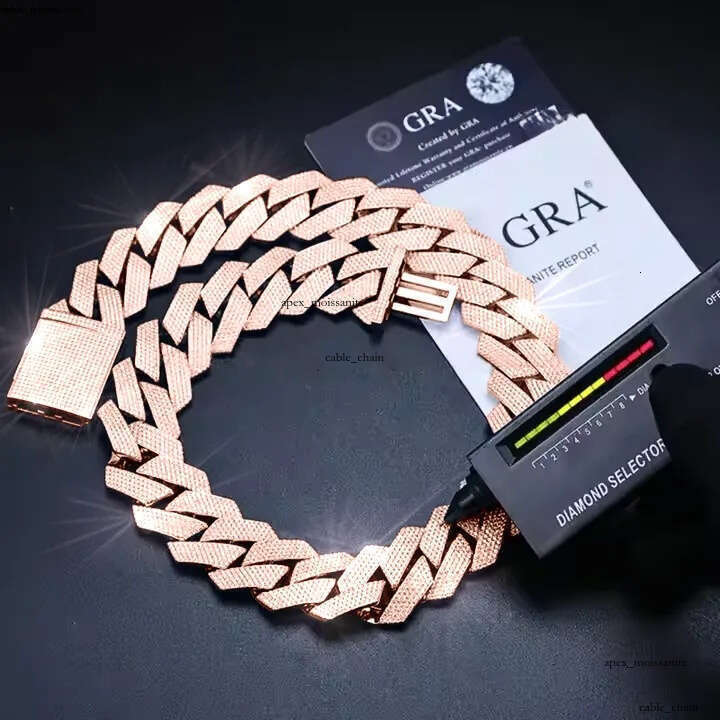 Customized Pendant Iced Out Vvs Moissanite Miami Cuban k Chain Men Necklace Hip Hop 20