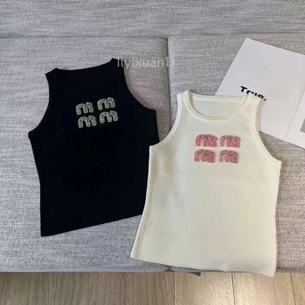 miulys miulys top Womens designer clothes t shirts women sexy halter miu shirt party crop embroidered tank top spring summer backless women top 69f