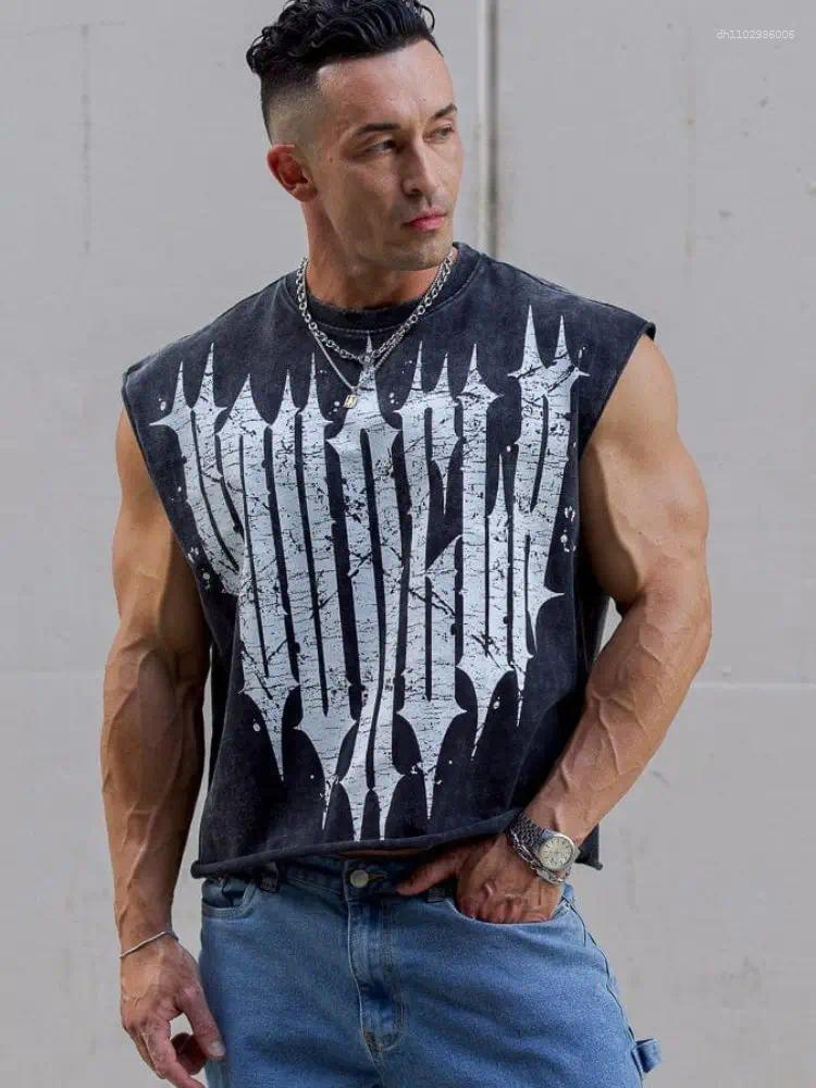 Men's T Shirts Brand Summer Gym Cotton Tank Top Sleeveless Shirt Man Bodybuilding Clothing Casual Fitness Workout Running Vest Sportswear
