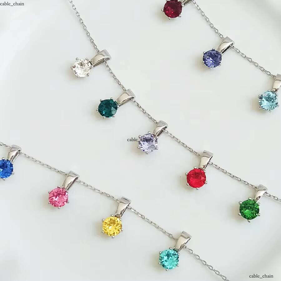 Colorful 12-Month Birthstone Pendant Daisini Embellished with Crystals 925 Sterling Silver Charm Necklace