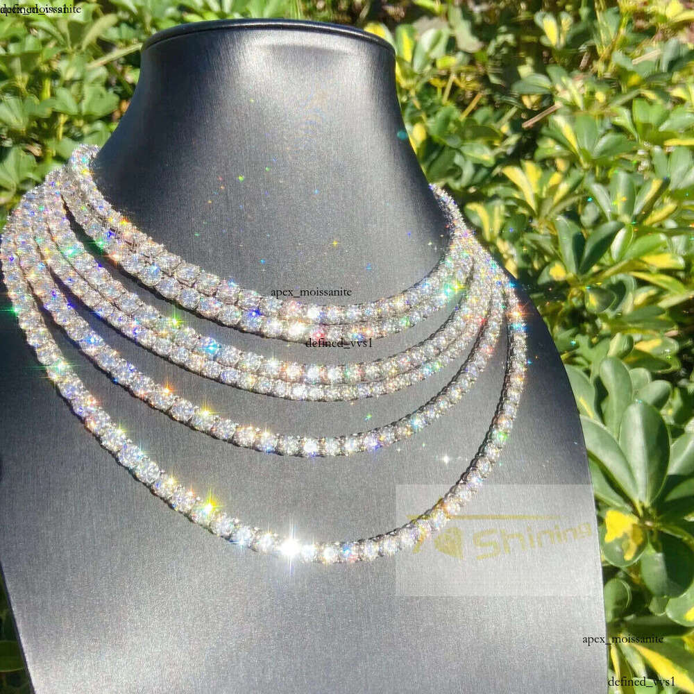 bracelet tennis Hip Hop necklace fashion Jewelry Pass Diamond Tester 4mm -5mm vvs moissanite iced out cuban chain for men women ee