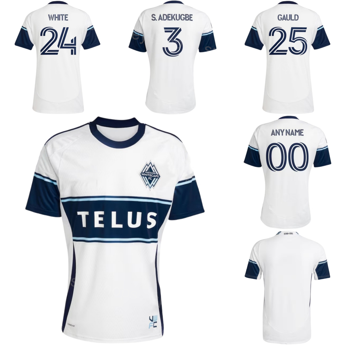 Club Vancouver Whitecaps Soccer Jersey 2026 Man 22 Ali Ahmed 26 Jean-Claude Ngando 24 Brian White 45 Pedro Vite 11 Emmanuel Sabbi 1 Yohei Takaoka Football Shirt Kits