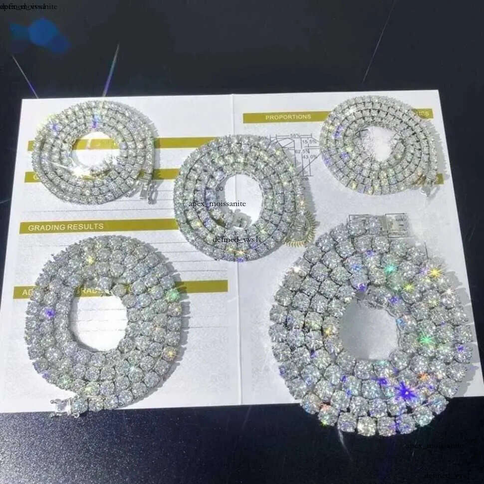 Designer necklaces for women fashion designer Pendant Necklaces Hip Hop 925 Silver VVS Moissanite Diamond Necklace Jewelry tennis chain 93