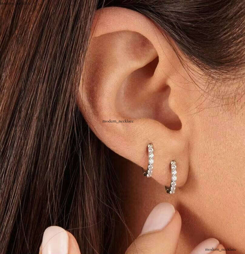 Best Gift Women's S925 Silver Hoop Silicon Stone VVS Moissanite Stud Earrings Jewelry