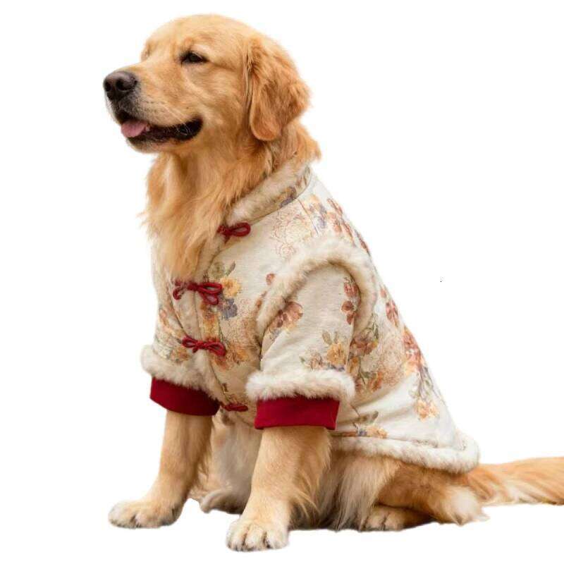 Famous brand Chinese New Year Dog Clothing Tang Suit Winter Big Large Pet Apparel Border Collie Husky Labrador Golden Retriever Clothes Coat pupakaIK