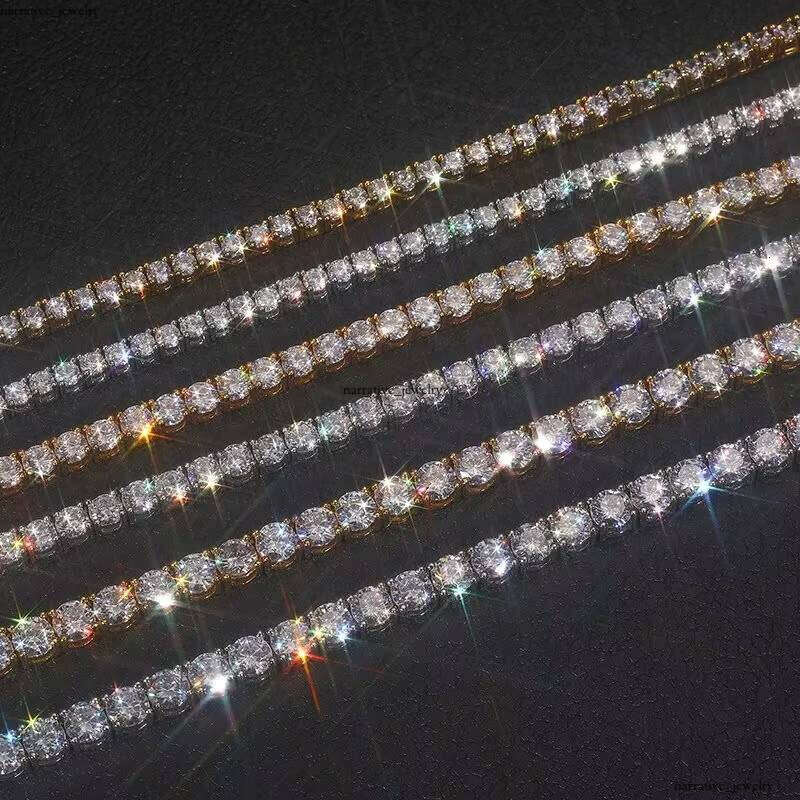 Cheapest Price Hip-Hop Silver 925 2mm 3mm 4mm 5mm 6.5mm VVS VVS Moissanite Necklace Silicon Stone Tennis Chain