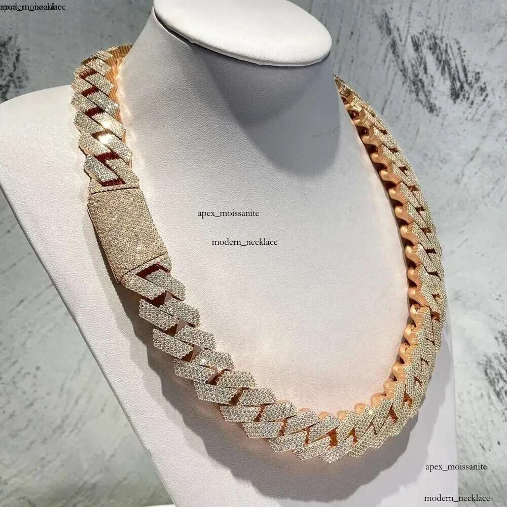 moissanite necklace designer jewelry cuban k chain Iced Out Pass Dia Tester Sterg Sier Necklace Vvs Moissanite chains for men necklaces20mm 71