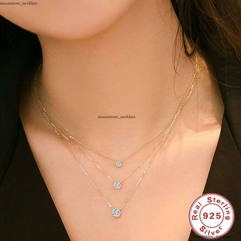 Luxury fashion Jewelry VVS Moissanite 18k Gold Plated 925 Sterling Silver Necklace Women Gifts