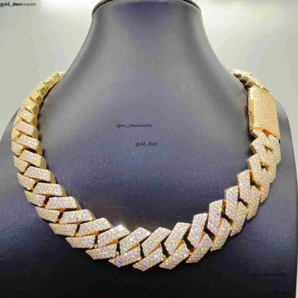 moissanite necklace designer jewelry cuban k chain Iced Out Pass Dia Tester Sterg Sier Necklace Vvs Moissanite chains for men necklaces20mm