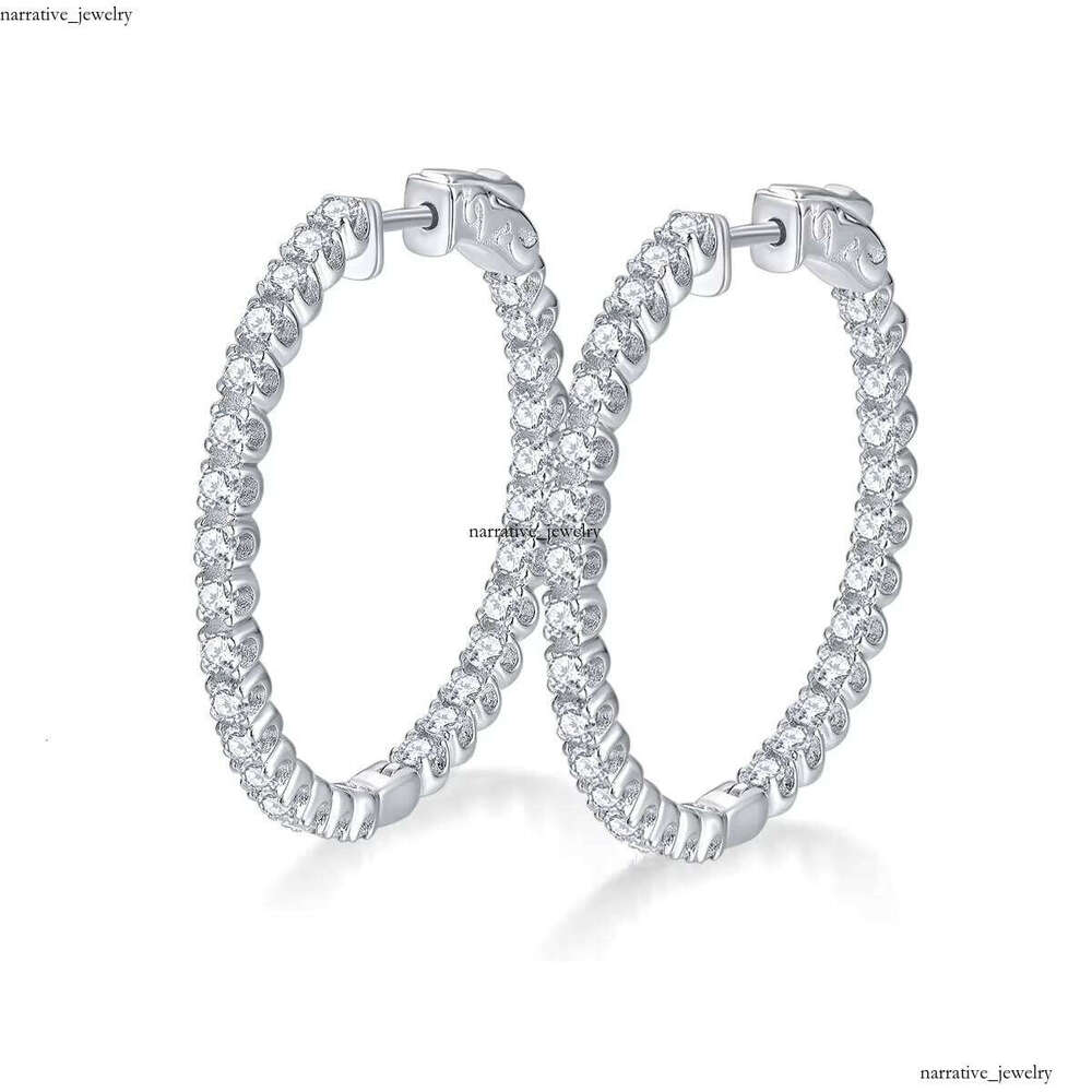 VVS Moissanite Ready for Shipment High-Quality 925 Sterling Silver Sandstone Earrings New Fashion Jewelry Product