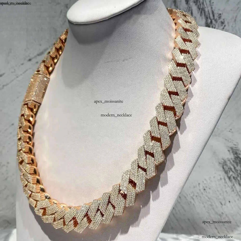 moissanite necklace designer jewelry cuban k chain Iced Out Pass Dia Tester Sterg Sier Necklace Vvs Moissanite chains for men necklaces20mm 71