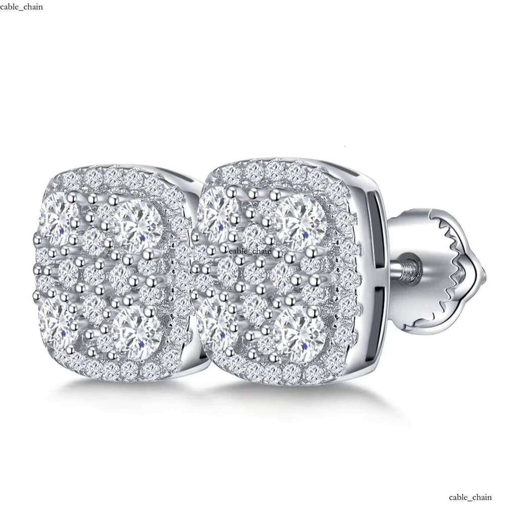 High Quality Hip Hop Jewelry s925 VVS Moissanite vvs Silicon Stone Stud Earrings